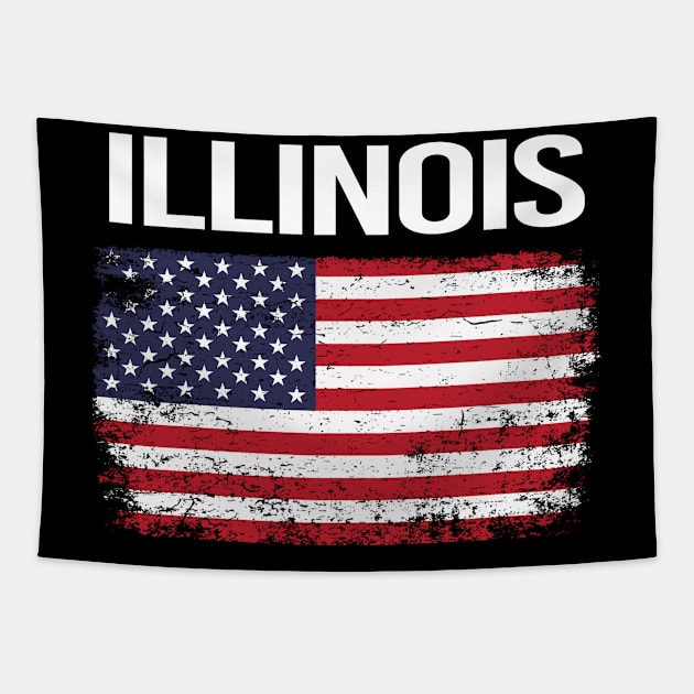 The American Flag Illinois Tapestry by flaskoverhand