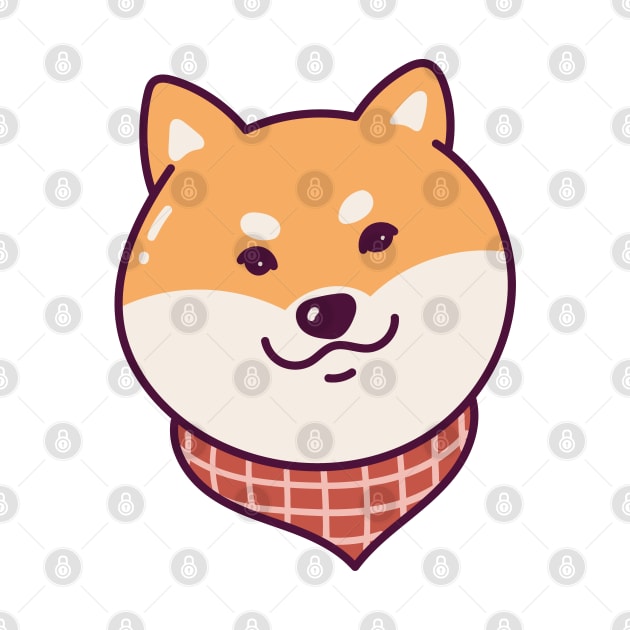 Shiba Inu Dog Wearing Scarf by Vizzzual