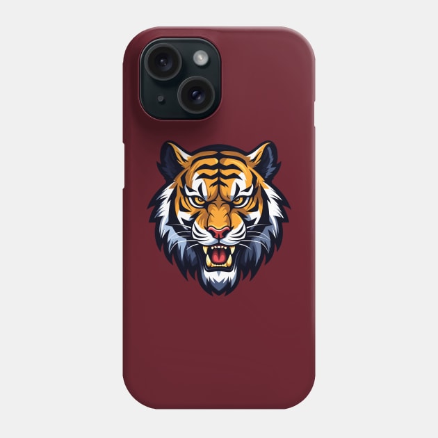 Bengal Tiger, Royal Tiger, Face, Head, Zoo Phone Case by Infinitee Shirts