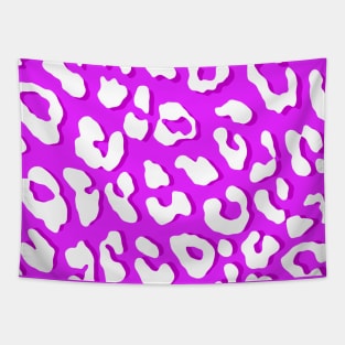 White Leopard Print Pink Tapestry