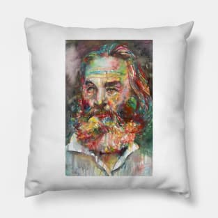 WALT WHITMAN - watercolor portrait .4 Pillow