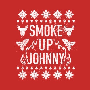 Smoke Up Johnny Breakfast Club Christmas Ugly Sweater Pattern T-Shirt