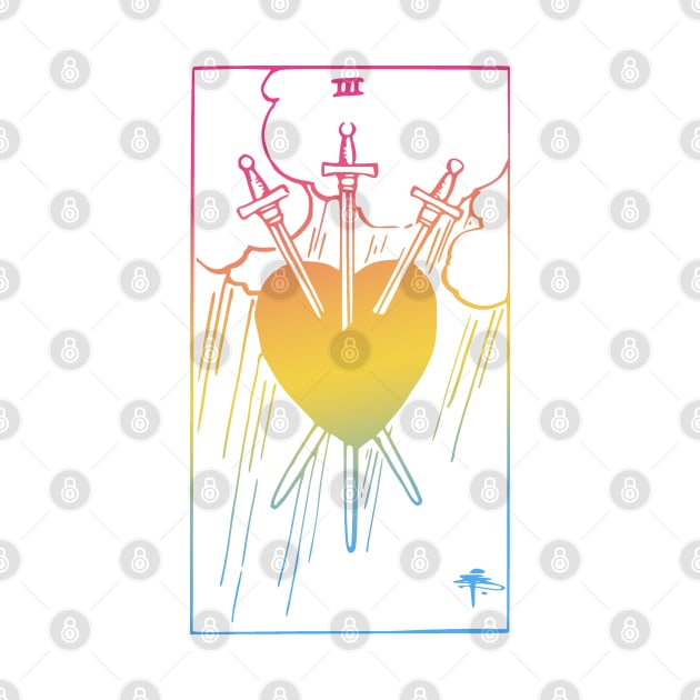 3 of Swords - Pansexual Pride - Tarot by queerenough