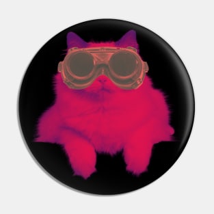 Cyberpunk Cat With Glasses Pin