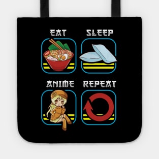 Eat Sleep Anime Repeat Cute Anime Obsessed Tote