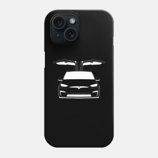 Tesla Model X Grill White Outline Phone Case