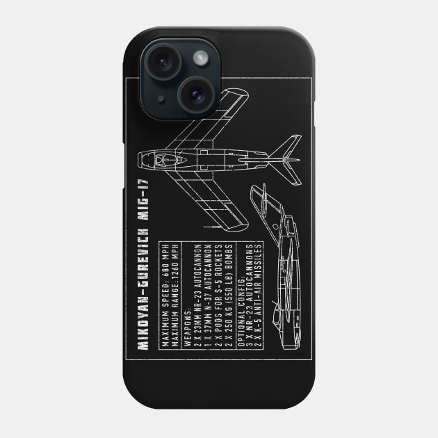 Mikoyan-Gurevich MiG-17 Russian Jet Fighter Plane Phone Case by Battlefields