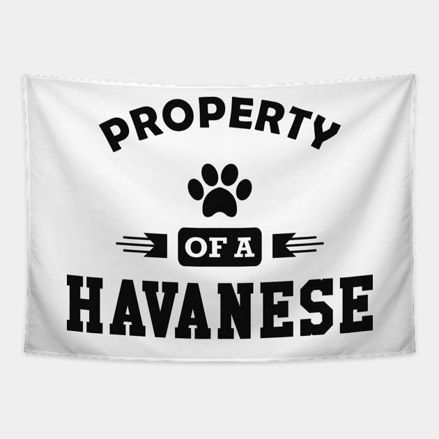 Havanese Dog - Property of a havanese Tapestry by KC Happy Shop