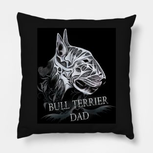 Bull Terrier Dad Portrait Loft and Spiritual Style Pillow