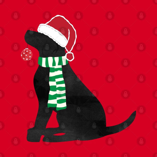 Christmas Black Lab Holiday Dog by EMR_Designs