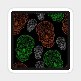 Stitched Sugar Skulls Magnet