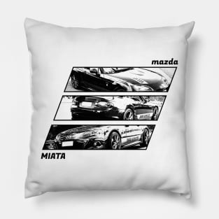 Mazda Miata MX-5 NC Black 'N White Archive 2 Pillow