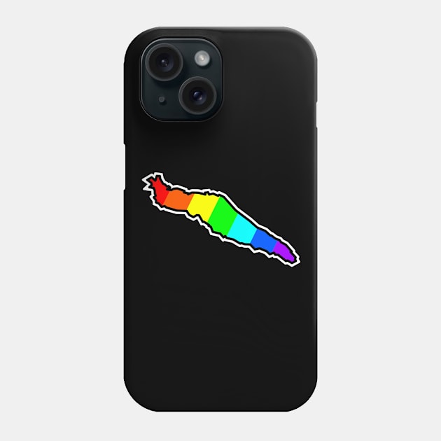 Texada Island Silhouette in A Colourful Rainbow Design - Bright Colours - Texada Island Phone Case by Bleeding Red Paint