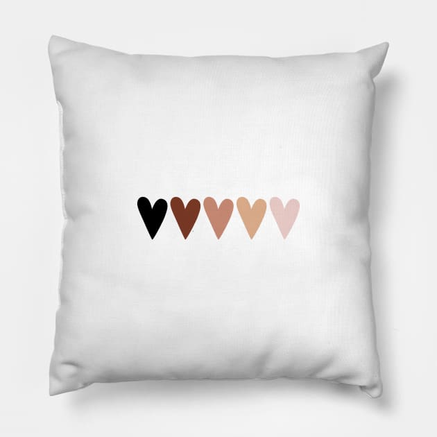 Small hearts, skin tones, black lives matter Pillow by beakraus