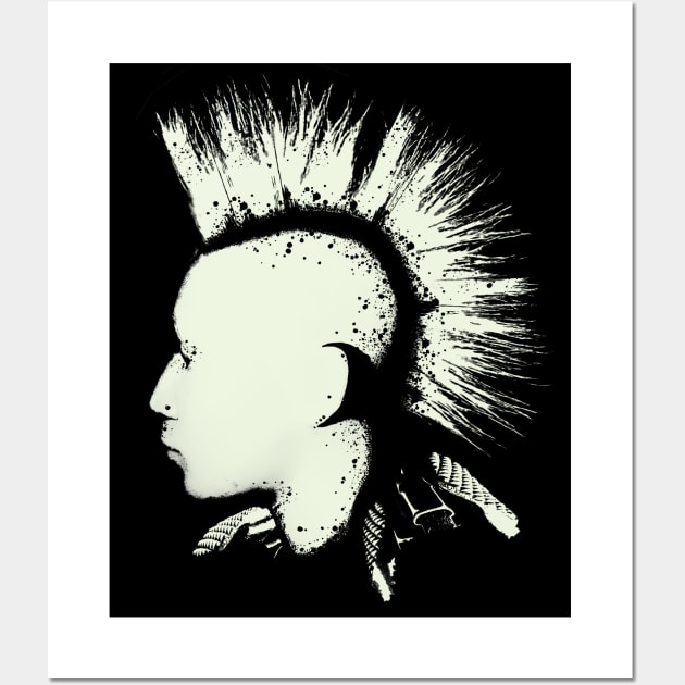 Punk Mohawk, Black and White / ToolCrypto / Pixel Art - Punk