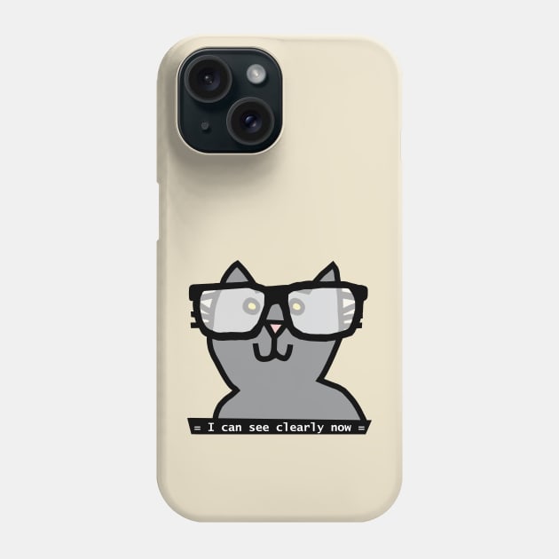 Funny Ultimate Gray Cat With Glasses Phone Case by ellenhenryart