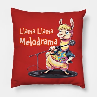 "Showstopper Llama - The Singing Sensation Illustration" Pillow