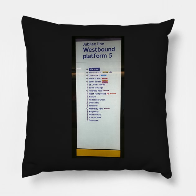 London Underground: Jubilee Line Westbound Pillow by fantastic-designs