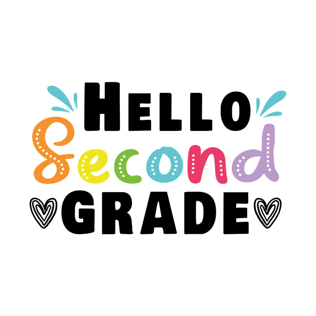 Hello Second Grade 2nd Grade Teacher Student Back to School Gift Idea / Colored by First look