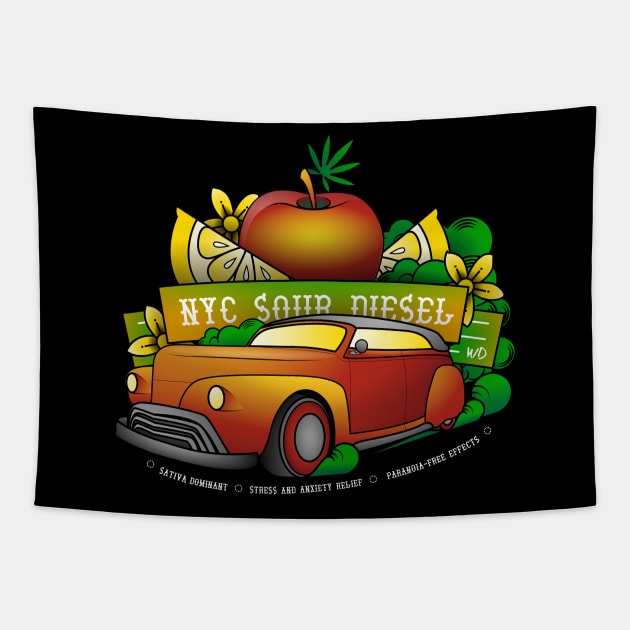 NYC Sour Diesel Tapestry by WD
