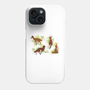 Four red foxes Phone Case