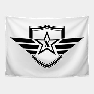 Military Army Monogram Initial Letter X Tapestry