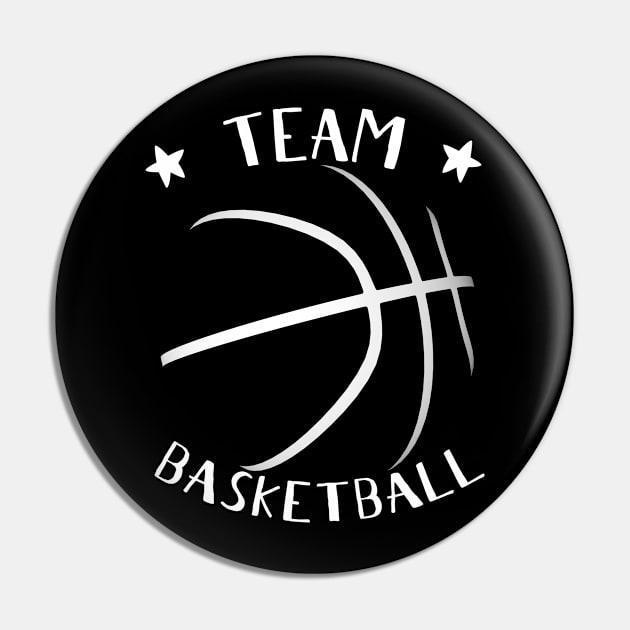 Only Basketball Sport BBall Outlines - Team Basketball Pin by HappyGiftArt