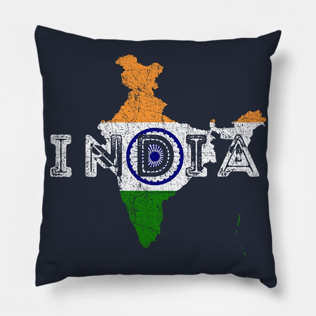 India Map and Flag Souvenir Pillow by Family Heritage Gifts