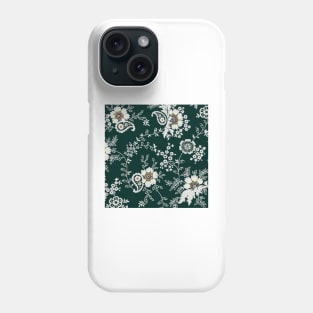 Chinese Ornamental Retro Abstract Floral Pattern Cream and White Flowers Phone Case