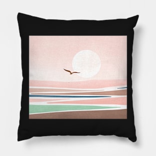 Pastel colored landscape poster Pillow