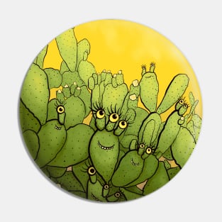 Funny Cactus Character Cute Succulent Creatures Pin