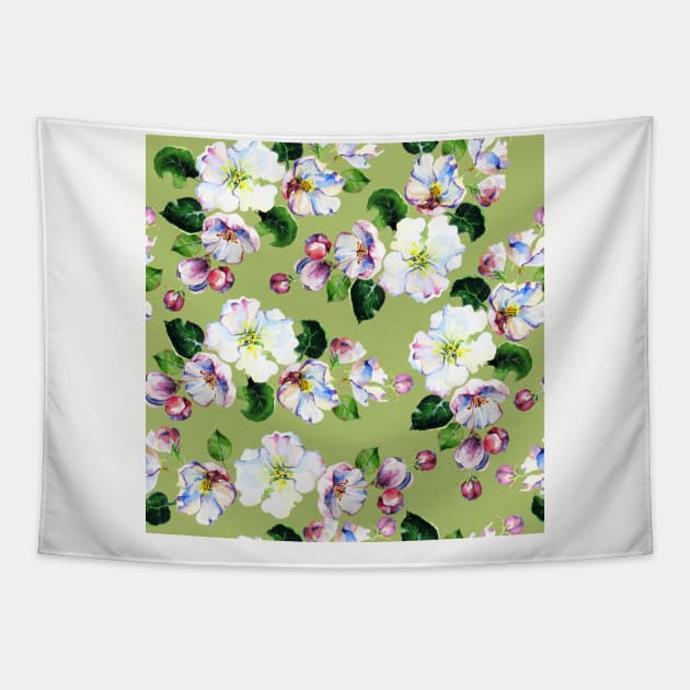 Apple Blossom Neck Gator Green Apple Blossoms Tapestry by DANPUBLIC