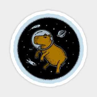 Capybara Astronaut in Space - Meh (Color version) Magnet