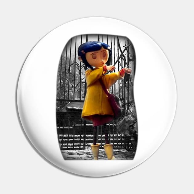 Coraline Halloween Pin by CelestialCharmCrafts