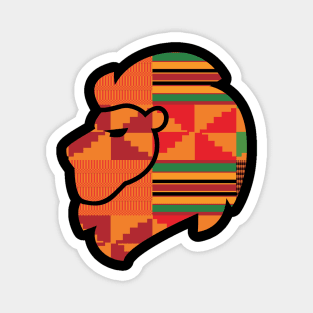 Lion Animal with African Kente Pattern Magnet