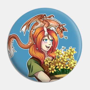 Gathering Flowers with a Dragon Pin