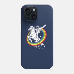 astronaut riding a unicorn Phone Case