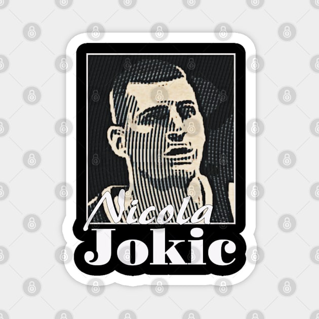 Nikola Jokic Vintage Art Magnet by Zachariya420