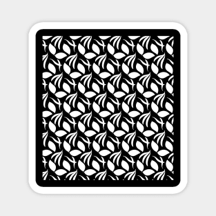 Black and white leaves pattern Magnet