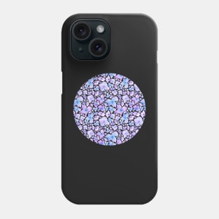 Hydrangea Serrata Watercolor Floral Pattern on Black Phone Case