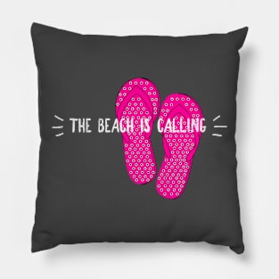 The Beach is Calling Beach Decor T-Shirt Pillow