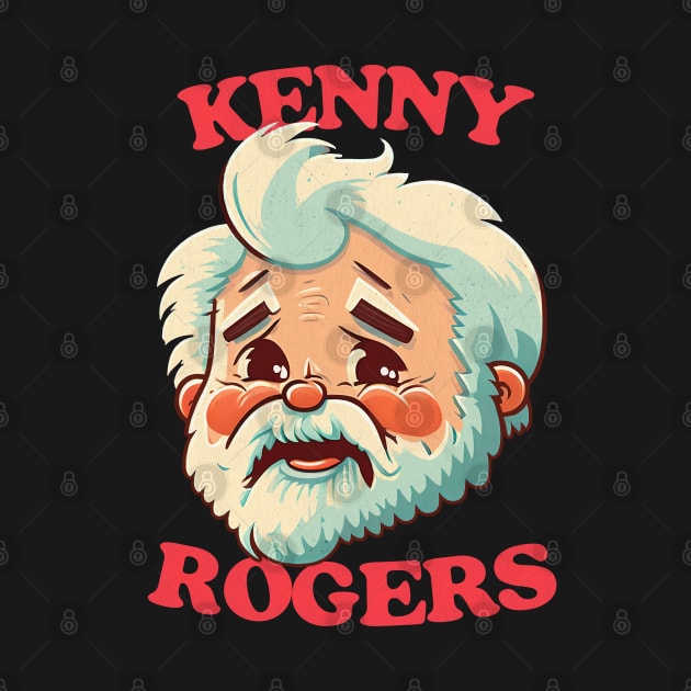 Kenny Rogers Retro Style Fan Design by DankFutura