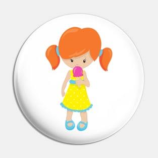 Girl With Ice Cream, Cute Girl, Orange Hair Pin