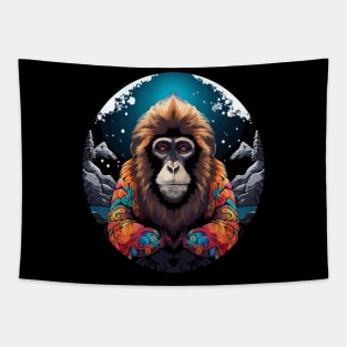 Snow Monkey Earth Day Tapestry