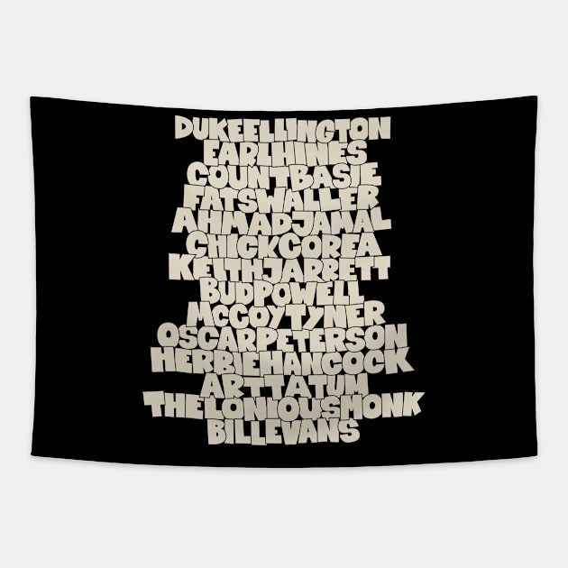 Jazz Legends in Type: The Jazz Pianists Tapestry by Boogosh