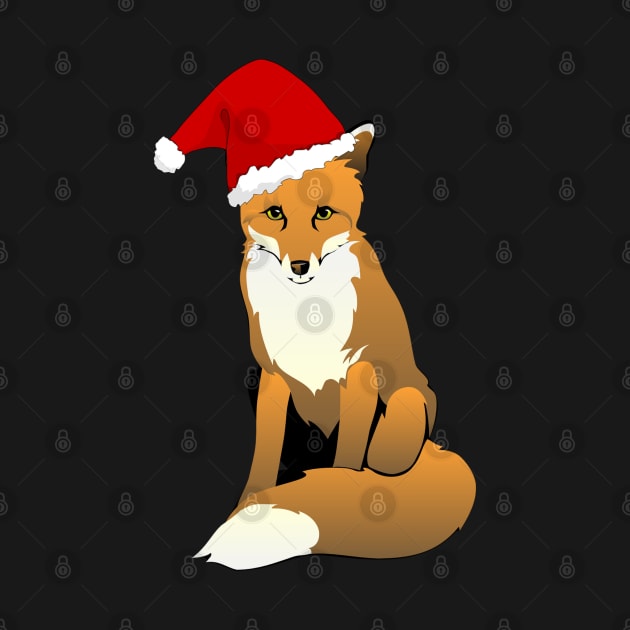 Christmas Fox, Foxy Santa, Christmas Animal, Christmas Fox, Santa Hat, Funny Fox by Style Conscious