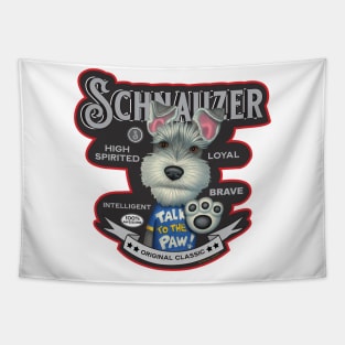 Cute Funny Vintage Schnauzer Dog with Attitude Tapestry