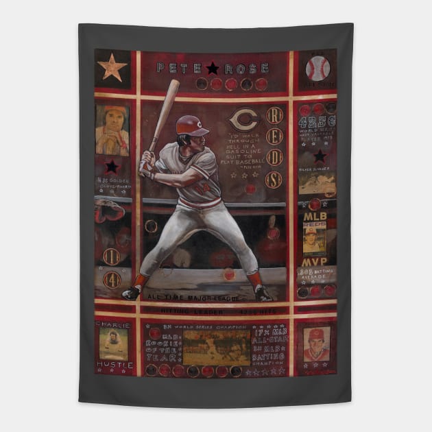 pete rose Tapestry by Raybomusic01