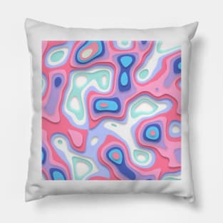 Liquid swril illustration in pink, purple and blue pastel colors Pillow