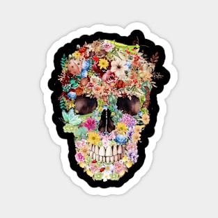 floral skullart Magnet